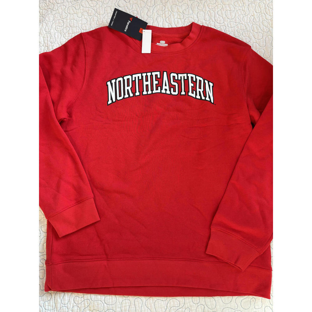 Fanatics Northeastern Red Crewneck Sweatshirt‎ Size Large #769